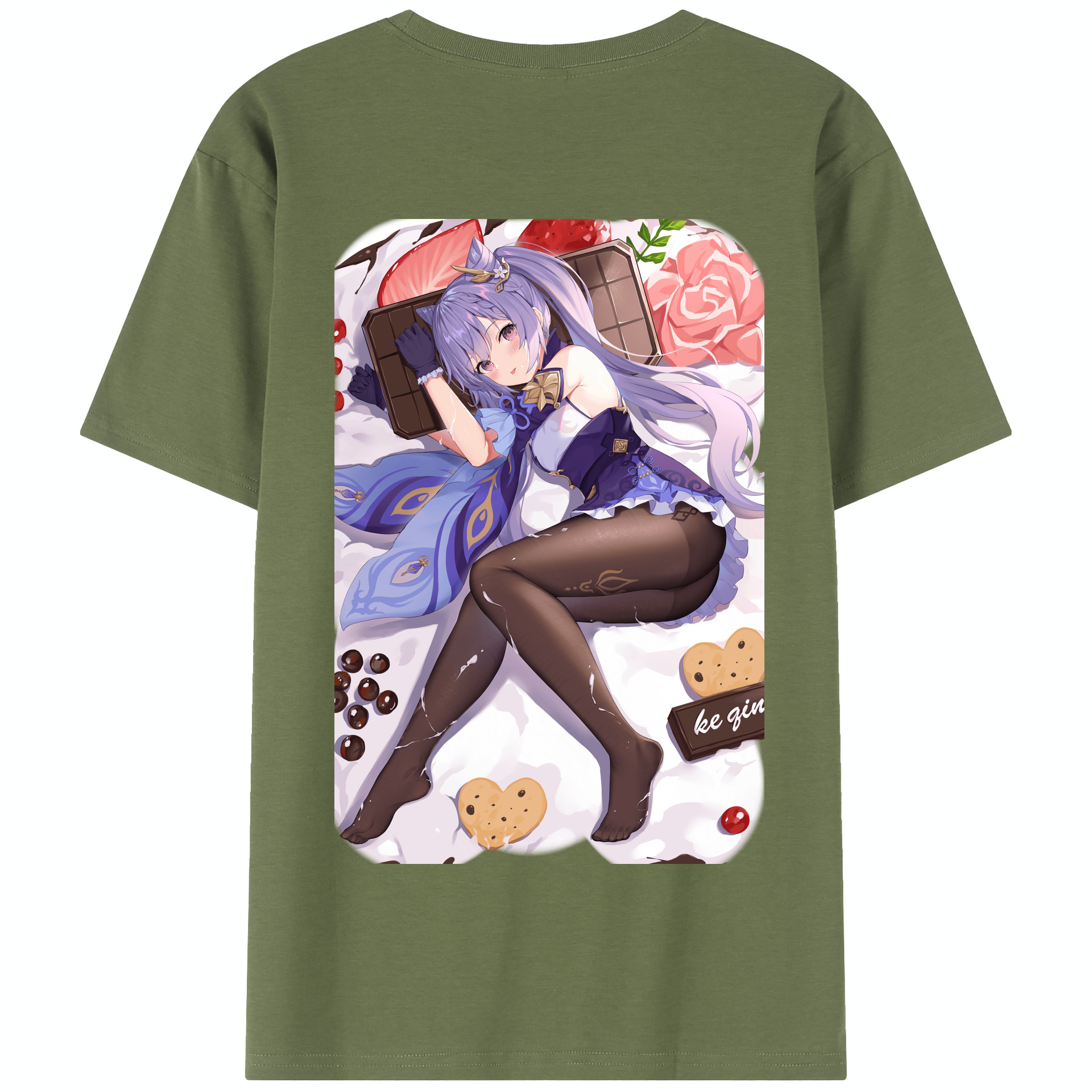 げんし神 刻晴 こくせい genshin Kokusei 綿100％半袖Tシャツ（背面プリント）